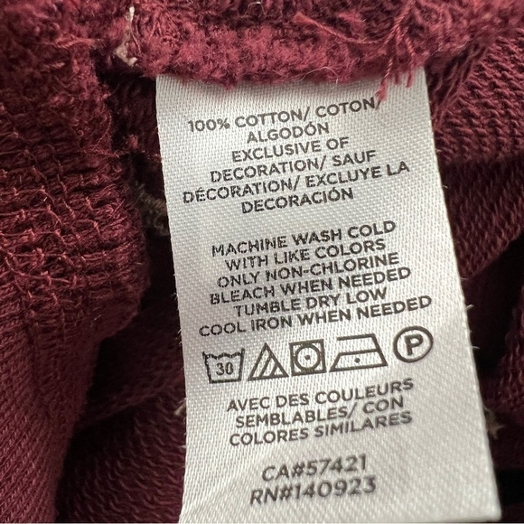 Lou & Grey Shooting Star Terry Sweatshirt, Burgundy size M Holiday Christmas - Picture 5 of 6